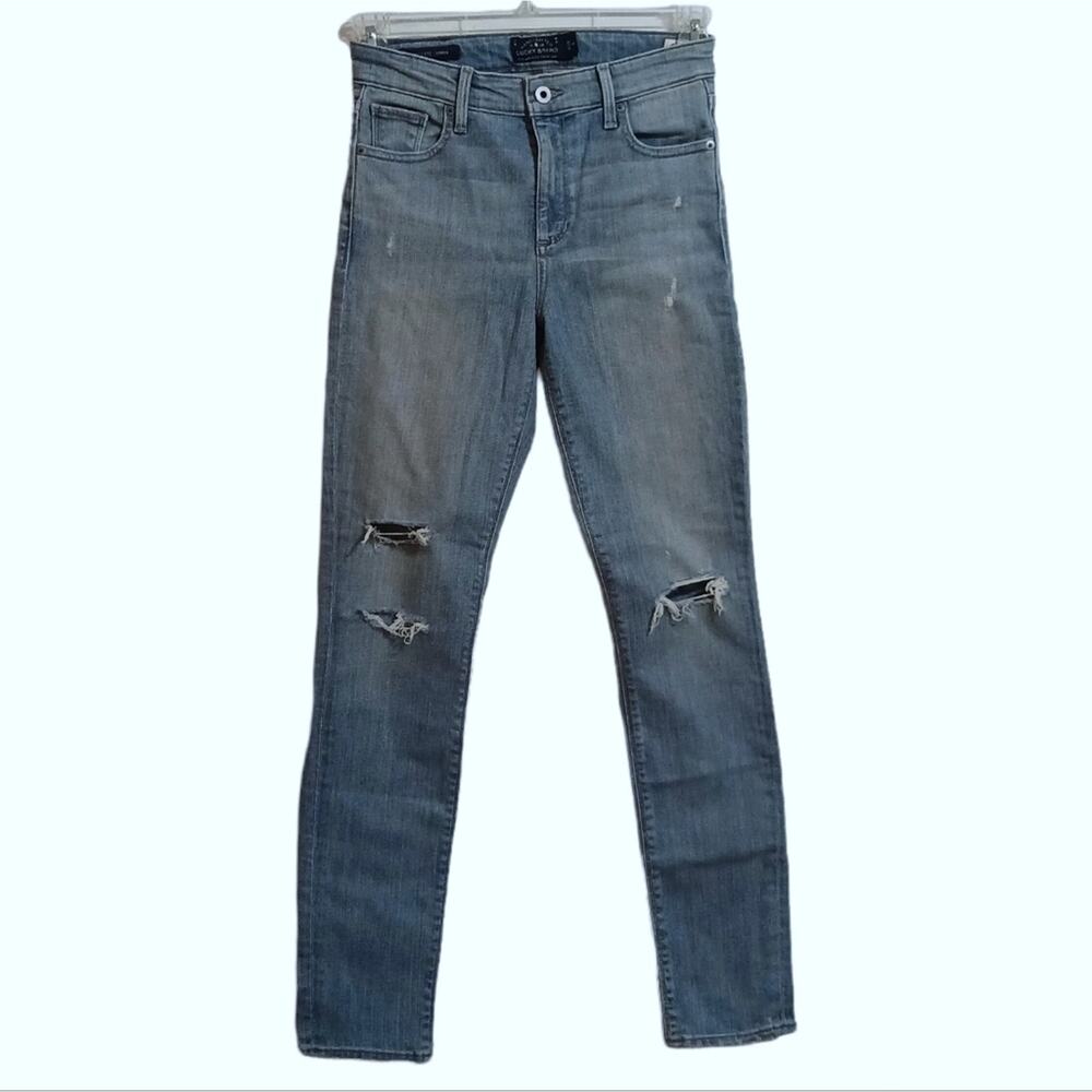 Lucky Brand Bridgette Skinny sz 0/25 light wash distressed